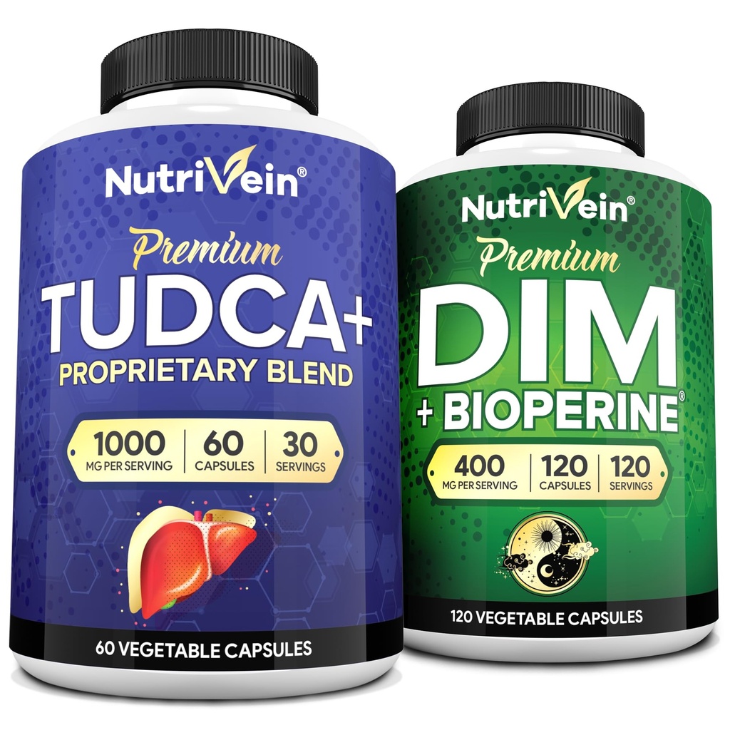Nutrivein Premium TUDCA und DIM Ergänzung Bundle: High-Absorption TUDCA Ergänzung und DIM für Detox, Balance und Well-Being
