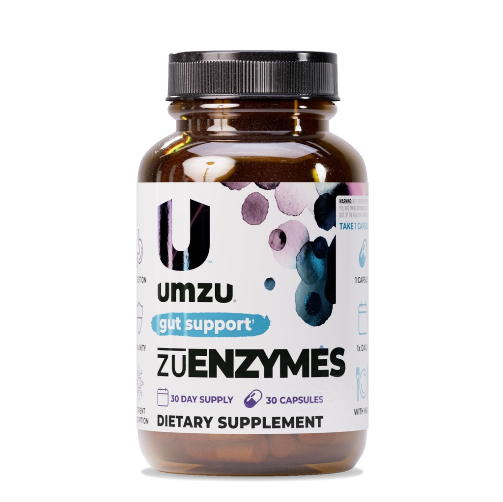 UMZU ZuEnzymes Digestive Enzymes Supplement | 21 Enzyme für Gut Health Support, Verdauung & Nährstoffaufnahme | Hilft, Lactose, Carbs, Proteine & Fette zu brechen (30 Tage Versorgung | 30 Kapseln)