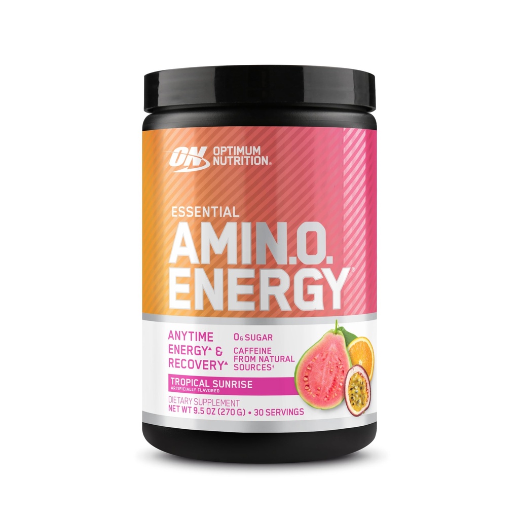 Optimum Nutrition New Flavor Amino Energy - Pre Workout mit grünem Tee, BCAA, Aminosäuren, Keto Friendly, Green Coffee Extract, Energy Powder - Tropical Sunrise, 30 Portionen (Packaging May Vary)