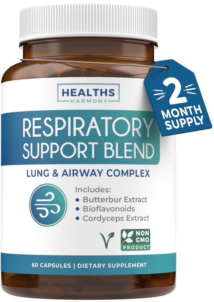 Atemberaubende Lung Health Supplement - belebende Lung Support Supplement hilft Clear Airways Mucus Entfernung und Saison oder Jahr Runde Detox - Vegan Kräuter Non-GMO Formel (2 Monate Versorgung)