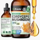 BIO KRAUTER Cordyceps Pilzextrakt - Cordyceps Sinensis Flüssiger Pilzextrakt - 670 mg pro Portion - Vegan, Alkohol & Zucker kostenlos - 4 Fl.Oz.