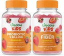 Lifeable Probiotics 5 Billion Kids + Prebiotic Fiber Kids, Gummies Bundle - Große Verkostung, Vitamin Supplement, Glutenfrei, GMO frei, Kaugummi