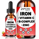 Flüssige Eisen Ergänzung w/Vitamin C, A, B-Komplex, Vegan Eisen Tropfen hohe Potenz flüssiges Vitamin & Eisen Ergänzungen für Frauen, Männer & Kinder -Unterstützung Rote Blutzelle, Energie, Anämie & Fatigue