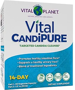 Vital Planet - Vital CandiPURE Intestinal Cleanse Formuliert, um eine gesunde Darm Balance, 2-Teil - 14 Tage Kit, 56 Kapseln, und 1fl oz flüssige Kräuterextrakt