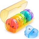 Sukuos Large Weekly Pill Organizer 2 Mal pro Tag, Tägliche Pille Box 7 Tage einfach mit Doppelschutz, AM PM Pillen Fall für Medizin/Vitamin/Fish Oil/Supplements (gelb)