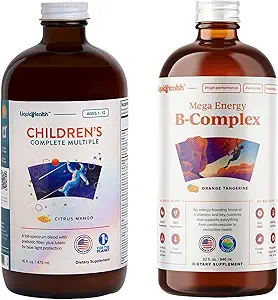 LIQUIDHEALTH Liquid Multivitamin für Kinder und B Complex Liquid Super Energy Boost B Vitamins ergänzt