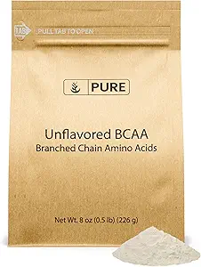 Pure Original Zutaten Unflavored Instantized BCAA (8oz) Pulver, verzweigte Kette essentielle Aminosäuren, Supplement (8 Unze)