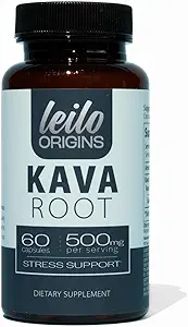 LEILO Kava Root Capsules | 500mg Noble Extract/Serving, um Stress und Entspannung zu unterstützen | (60 Vegan Capsules)