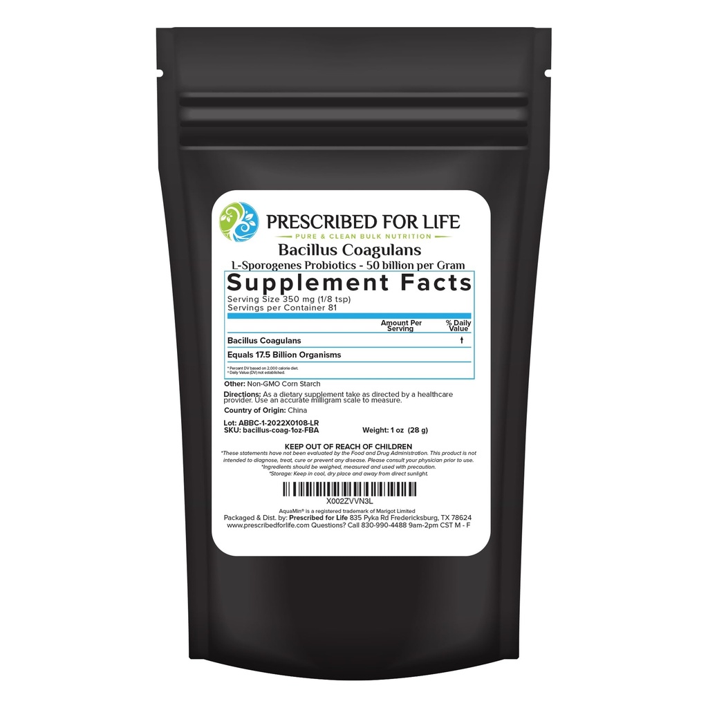 Verschrieben für Leben Bacillus Coagulans Pulver, Lactobacillus Ergänzung für Gut Gesundheit Unterstützung, Temperatur und Regal stabile Probiotika, L. Sporogenes (50 Billion/Gram) (1oz / 28g)