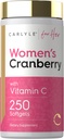 Carlyle Cranberry Pillen für Damen | 250 Softgels | Konzentrierte Extraktergänzung mit Vitamin C und E | Non-GMO, Gluten Free | für Sie