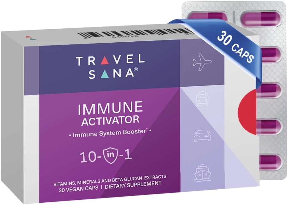 Immun-Aktivator | 10-in-1 Immun-Booster | Immununterstützungsergänzung mit Beta-Glucan, Vitamin C, A, D3, B6, B9, B12, Zink, Selen und Manganese | 30 Vegan-Kapseln