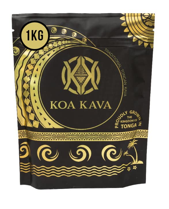 Koa Kava Kava Pulver Tee – 1 Kilo (2.2 Pfund) Noble Tongan Kava Root, Pouni ONO Kava Getränk für Entspannung und gute Vibes, direkt aus Vava'U, 1 Kilogramm
