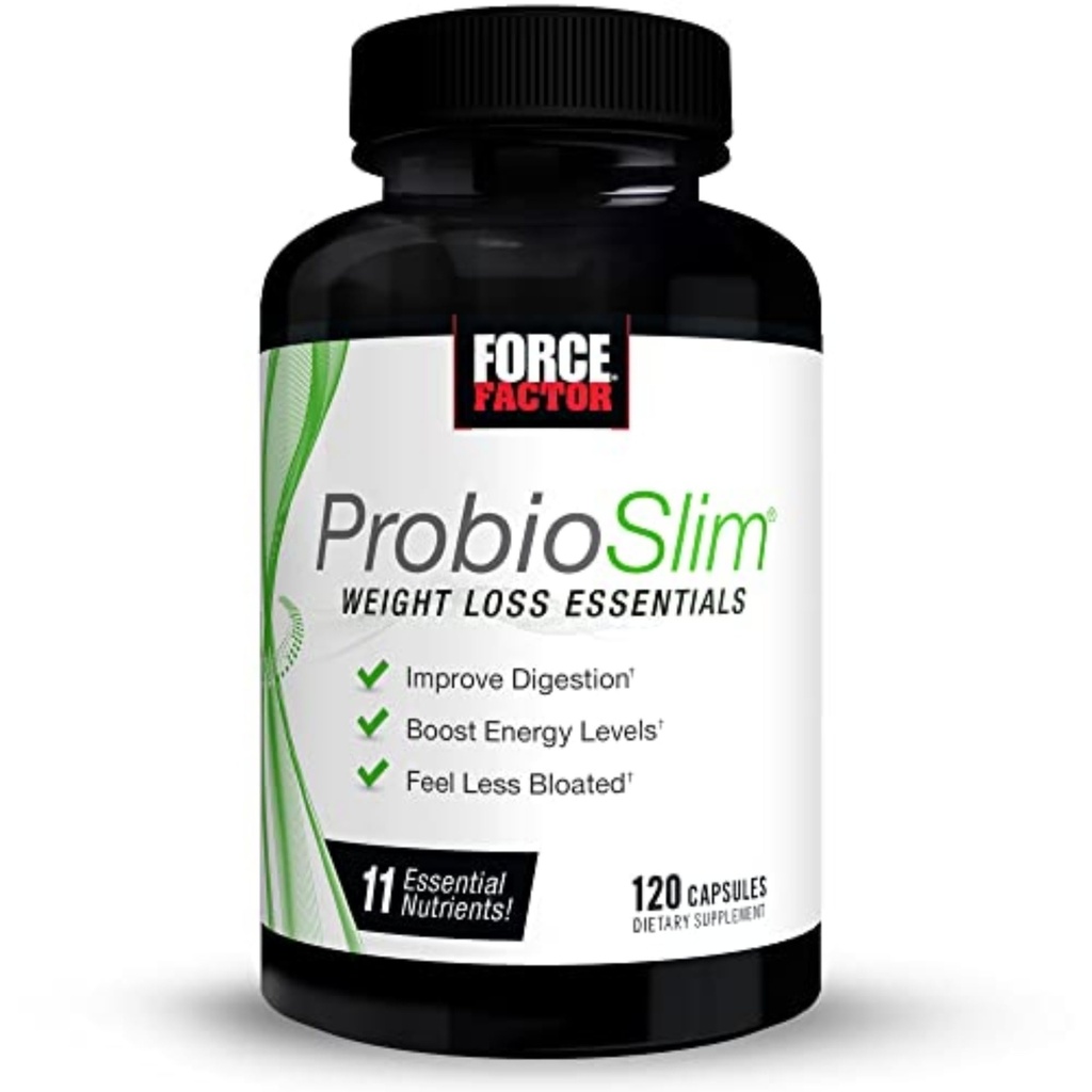 FORCE FACTOR ProbioSlim Weight Loss Essentials Complete Daily Digestive Health and Weight Loss Probiotic Supplement für Frauen und Männer mit Elektrolyten und Green Tea Extract, 120 Kapseln