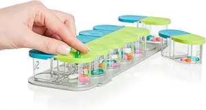 Sagely Smart XL Weekly Pill Organizer - Sleek AM/PM Twice a Day Pill Box mit kostenlosem Smartphone Reminder App und 7 Tage Reisecontainer (Large Enough to Fit Fish Oil und Vitamin D Supplements)
