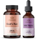HERBAMA Goat's Rue and Milk Thistle Kit - Bundle of 1200 mg Goat's Rue Capsules & Milk Thistle Liver Detox Drops 2 fl oz - Vegan, Non-GMO, Sugar & Alcohol-Free - 2 Pack