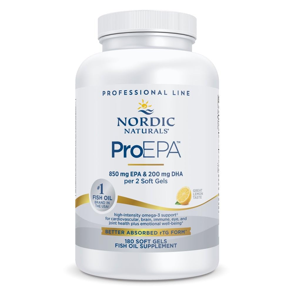 Nordic Naturals ProEPA, Zitrone - 180 Soft Gels - 1210 mg Omega-3 - High-Intensity EPA Formula for Healthy Mood, Heart Health & Cellular Function - Non-GMO - 90 Portionen