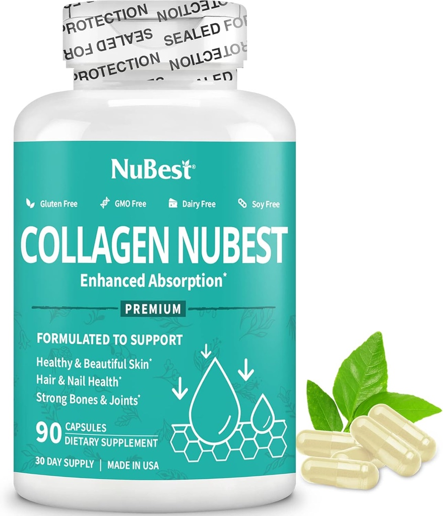 NuBest Collagen Super Collagen Peptides - Revitalisiert Haut, Haare & Nägel - Knochen & Gelenkstärke - Beauty Collagen Formel für Männer & Frauen - 1.500 mg pro Servieren | 1 Monat Versorgung