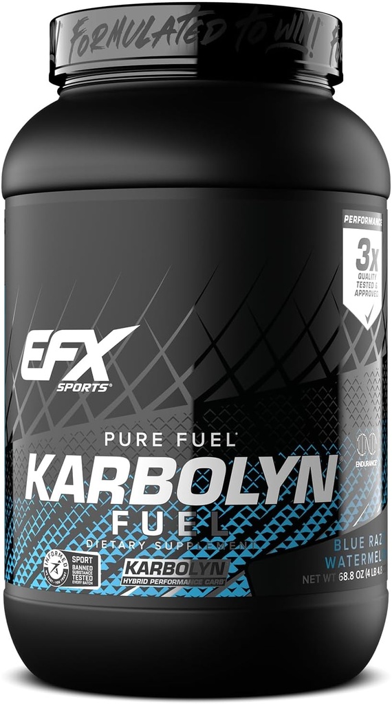 EFX Sports Karbolyn Fuel | Fast-Absorbierendes Kohlenhydratpulver | Carb Load, Sustained Energy, Quick Recovery | Stimulant Free | 36 Servings (Blue Razz Watermelon)