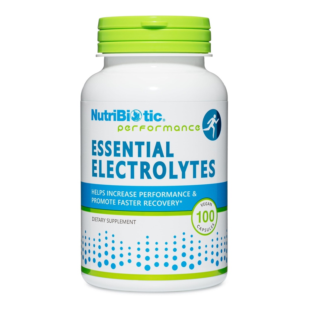 NutriBiotic Essential Electrolytes, 100 Ct Capsules | Unterstützt erhöhte Leistung und schnellere Erholung | Pharmaceutical Grade Vitamin C mit Elektrolyten für Rehydration | Vegan, Gluten-Free & Non-GMO