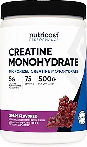 Nutricost Creatine Monohydratpulver (Grape, 500 Gram) - Micronized Creatine Supplement - Vegan, Non-GMO, Glutenfrei