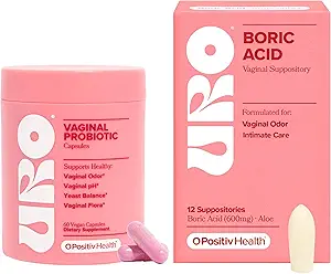 O Positive URO Vaginal Probiotikum und URO Borsäure Vaginal Suppository Bundle