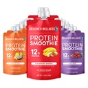 Designer Wellness Protein Smoothie, Real Fruit, 12g Protein, Low Carb, Zero Added Sugar, Gluten-Free, Non-GMO, Keine künstlichen Farben oder Flavors, Variety Pack, 12 Count