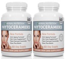 Phytoceramide Reis Basierend auf Biotin Anti Aging Supplement, Faltenentferner und Gesichtsfeuchte mit Phytoceramide Vitamin A, C, D und E, Zwei Flaschenpackung, 120 Kapseln 40mg, Glutenfrei