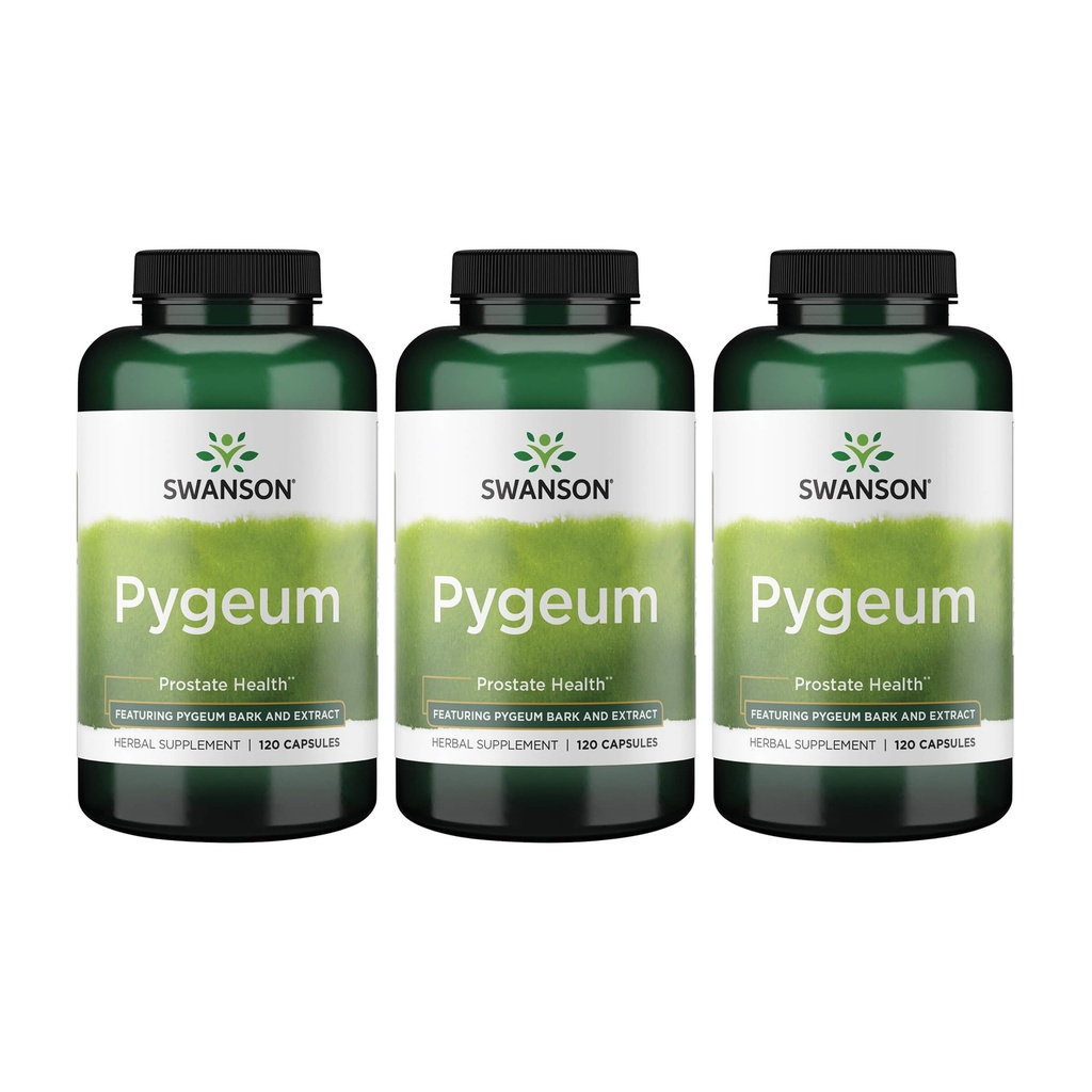 Swanson Pygeum - Kräuterergänzung - Men's Health Supplement - (120 Kapseln, 400 mg) 3 Pack