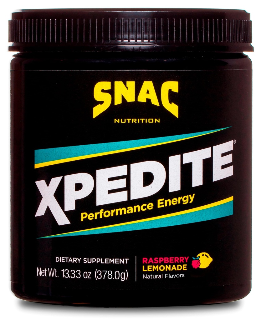 SNAC XPEDITE - Preworkout Performance Drink Supplement, fördert Energie und Fokus, Nitric Oxid Booster & Thermogenic, L-Carnitin, Alan Betaine, Raspberry Lemonade Powder, (24 Portionen)