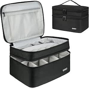 Medizinische Aufbewahrungstasche,Doppelschichten Pille Flasche Organizer Tasche Leere mit abschließbaren Reißverschluss und verstellbare Divider,Medikation Reise Tragetasche für Pillen,Vitamine,Medizinische Lieferungen