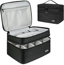 Medizinische Aufbewahrungstasche,Doppelschichten Pille Flasche Organizer Tasche Leere mit abschließbaren Reißverschluss und verstellbare Divider,Medikation Reise Tragetasche für Pillen,Vitamine,Medizinische Lieferungen