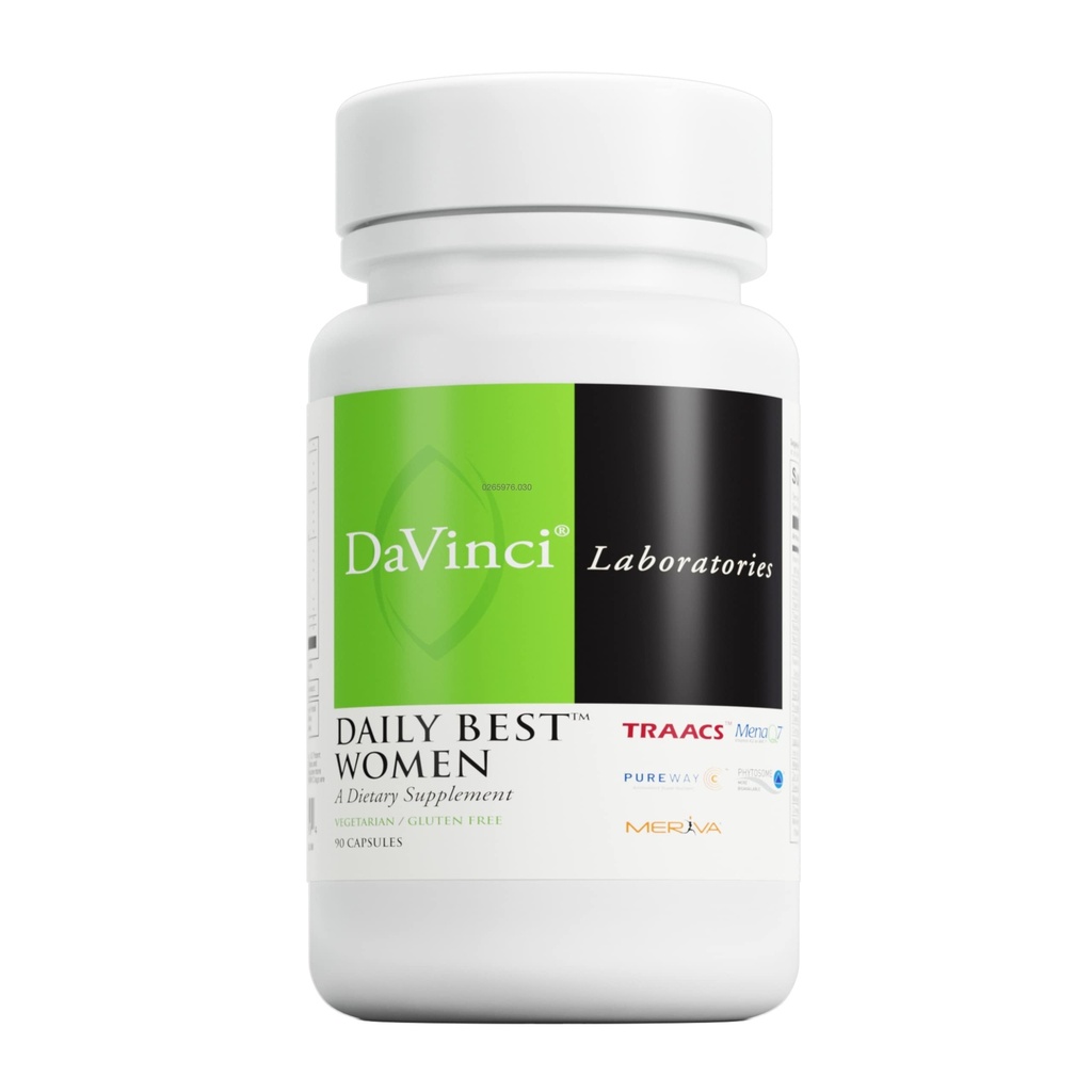 DAVINCI Labs - Täglich beste Frauen - Eine Nahrungsergänzung mit Vitamin B6, Vitamin B12 Vitamin C, Vitamin K2, und mehr - Vegetarisch, Glutenfrei - 90 Kapseln
