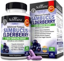 BioSchwartz Elderberry Kapseln 60 Graf + Probiotic 40 Billion CFU 60 Graf Bundle