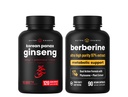 NutraChamps Energie & Stoffwechselunterstützung: Ginseng & Berberine Duo
