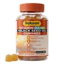 Sakoon Ernährung 5000 IU Vitamin D3 K2 Vitamin-Ergänzung mit schwarzem Samenöl für Knochen, Zähne, Muskel und Immunabwehr-Unterstützung, Non-GMO und Glutenfrei, 60 Gummy Chewables