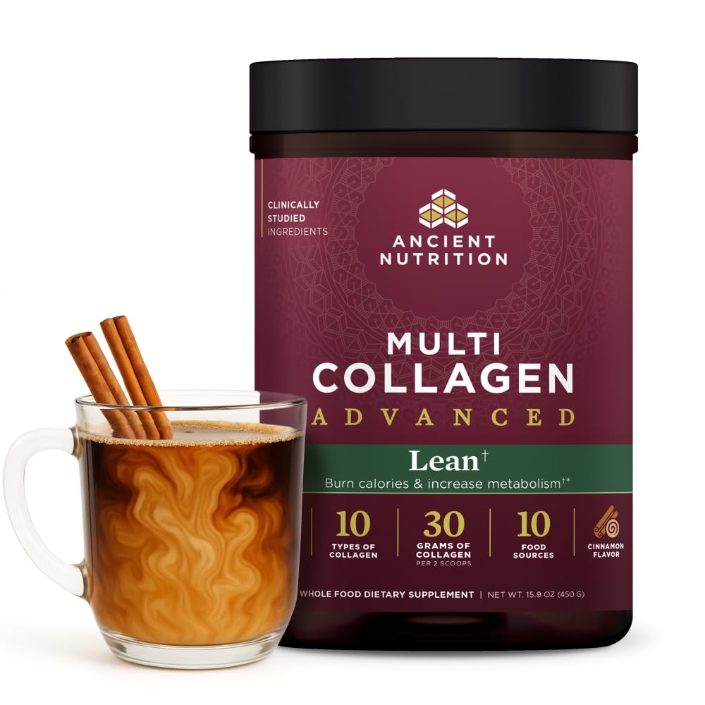 Antike Ernährung Fortgeschrittene hydrolysierte Collagen Peptide Powder Protein Lean mit Probiotika und Vitamin C, Cinnamon, für Frauen und Männer, Unterstützt gesundes Gewicht Management & Muskelaufbau, 25 Servierungen