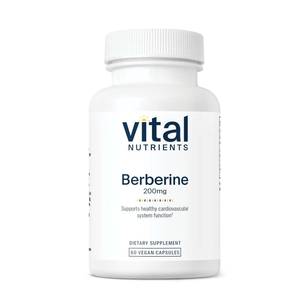 Vital Nutrients Berberine - Supports Healthy Bowel Function and Normal Triglyceride Levels - Vegan Supplement - Gluten, Dairy and Soy Free - 200 mg - 60 Capsules