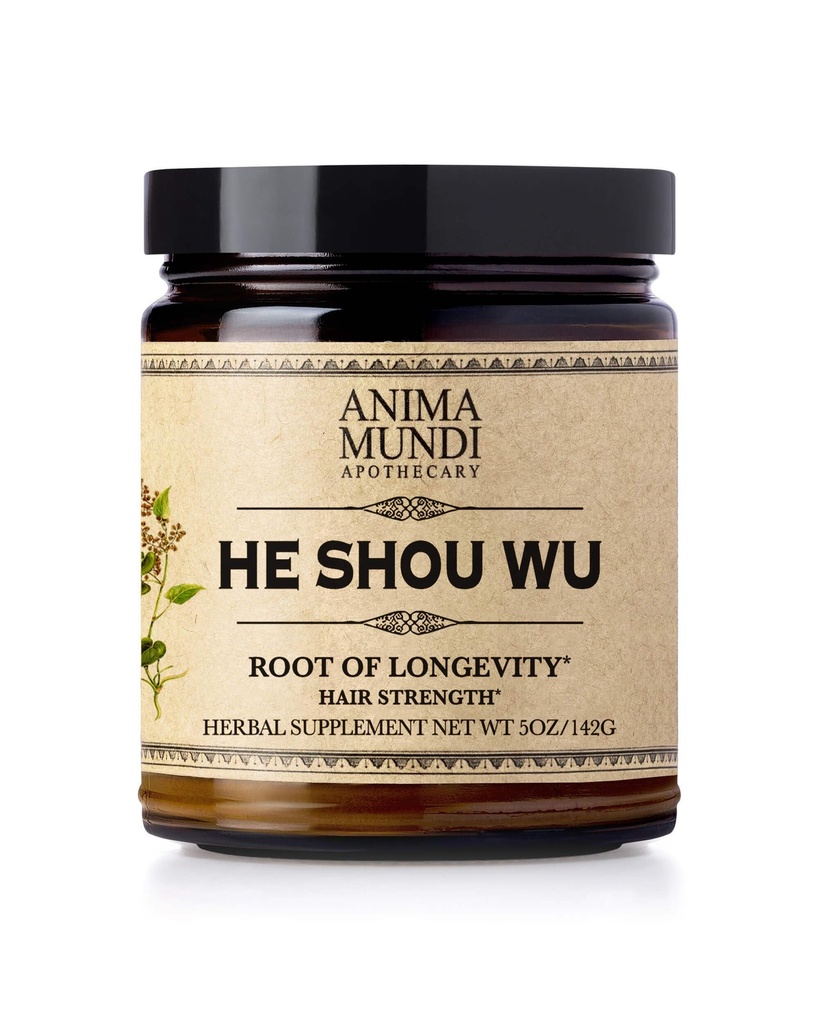 Anima Mundi Apothecary Healthy Hair Vitamins - Adaptogenic He Shou Wu - Fo Ti Root Haarergänzungsmittel für Frauen und Männer - auch unterstützt Leber, Immun- & GI-Funktion (5oz / 142g)