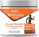 Lebensverlängerung Wellness Code® Muskelkraft & Restore Formel, Vitamin D3, ß-Hydroxy-ß-Methylbutyrat Monohydrat (HMB), Muskelgesundheit, Glutenfrei, Non-GMO, 92,2 g
