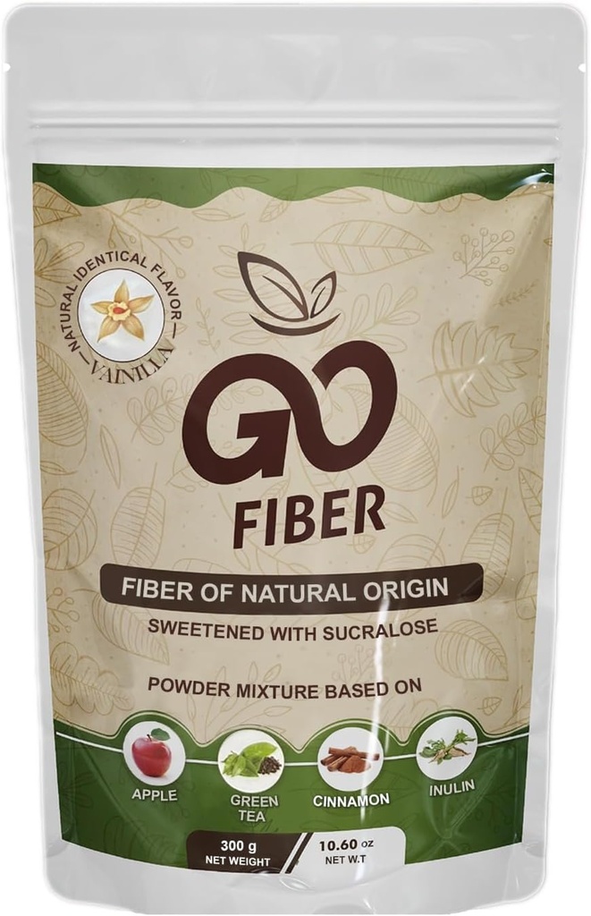 Go Fiber 100% Bio Fiber, natürliche Faserergänzung, Vanille, 10.6 Unze