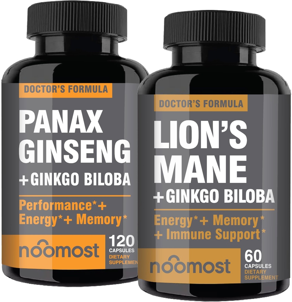 Nomost Korean Red Panax with Lions Mane Supplements with Ginkgo biloba for Healthy welbeing and Lifestyle.