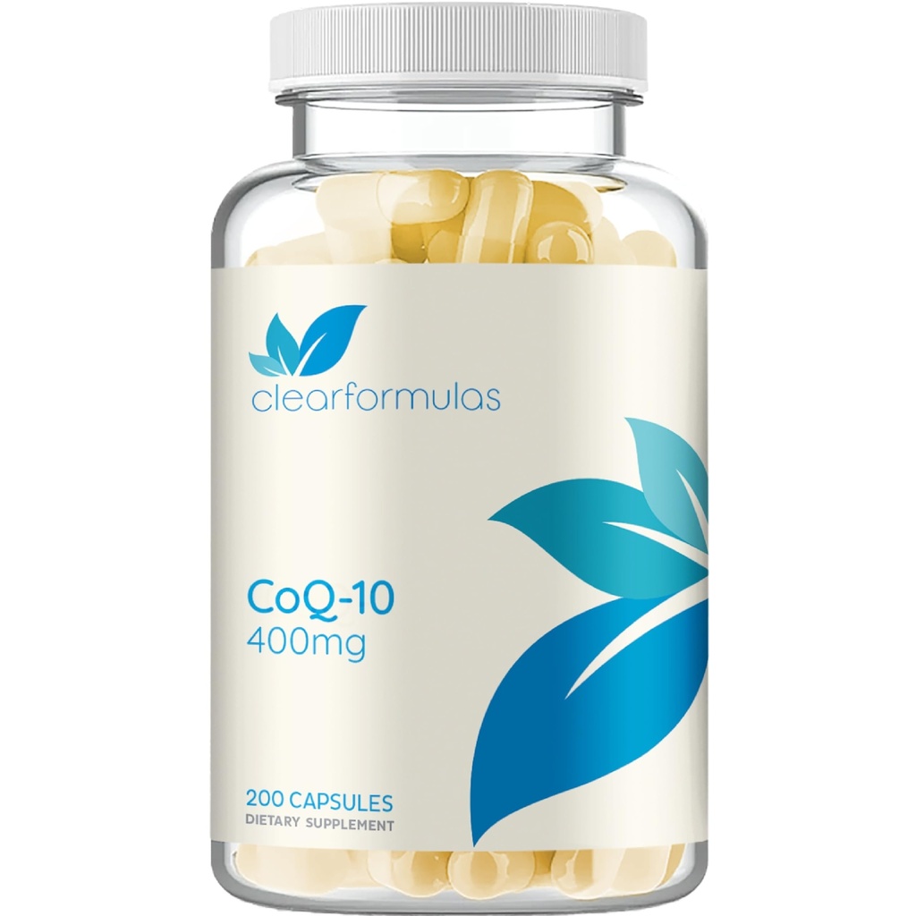 Schnelle Absorption CoQ10 400mg Kapseln - Coenzym Q10 400mg Potent Antioxidant für Herzenergie und Aging Unterstützung - Hohe Stabilität CoQ10 Ubichinon Kapseln - Made in a cGMP US Lab (200 Portionen)