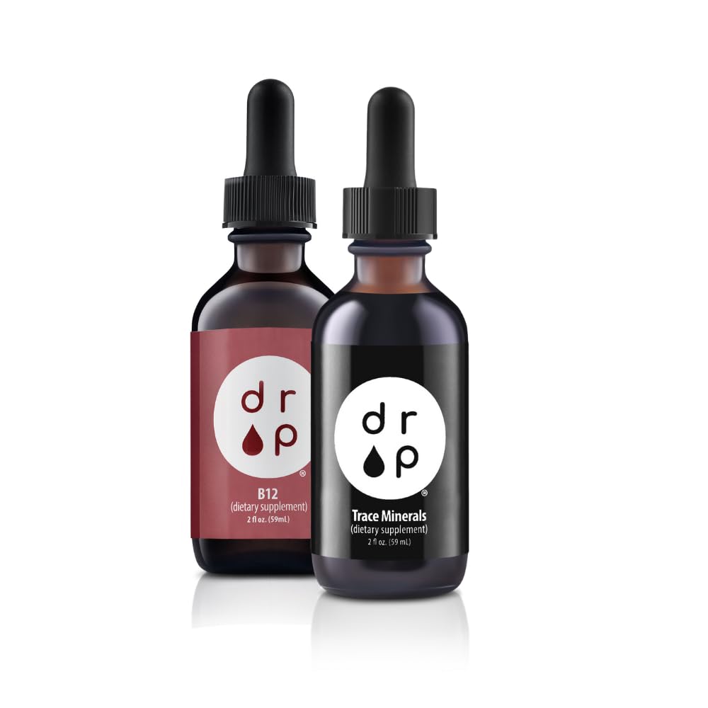 Tropfenergänzungsmittel Organische Spuren Mineralien Elektrolyt Tropfen und Vitamin B12 2500 mcg 2 oz Flüssigkeitstropfen Bundle