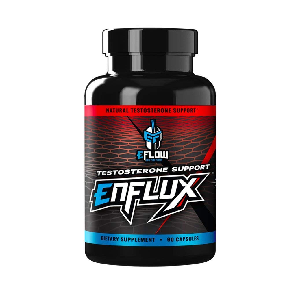 eFlow Nutrition Enflux Natural T-Unterstützung mit KSM-66 Ashwagandha - Ergänzung zur Unterstützung Lean Body Maß für Männer und Frauen - Fenugreek, DIM, Longjack & AstraGin - 90 Kapseln (30 Tage Versorgung)
