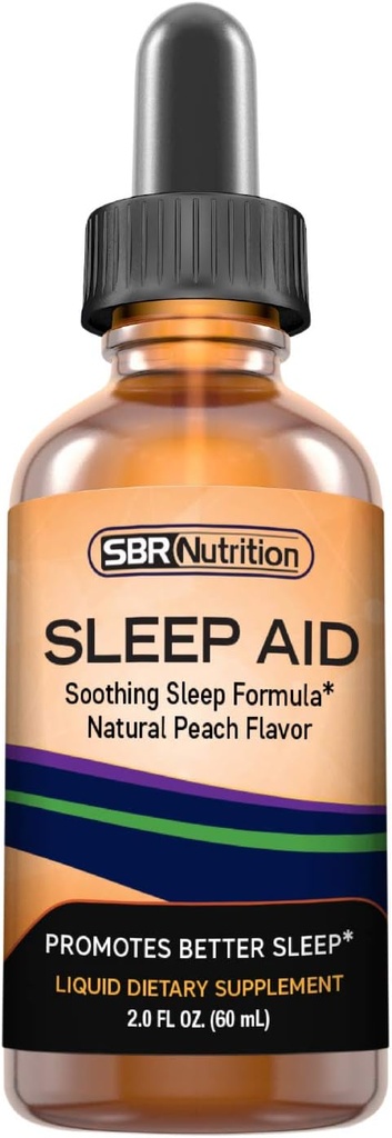 Natürliche Schlafhilfe Flüssigkeitstropfen mit 5 mg Melatonin | Suntheanine, Kamille, GABA, Wellness Formel | Beruhigende Extrastärke Sublingual Supplement Unterstützt Schlafen, Schlaflosigkeit, Jet Lag | 2 fl oz