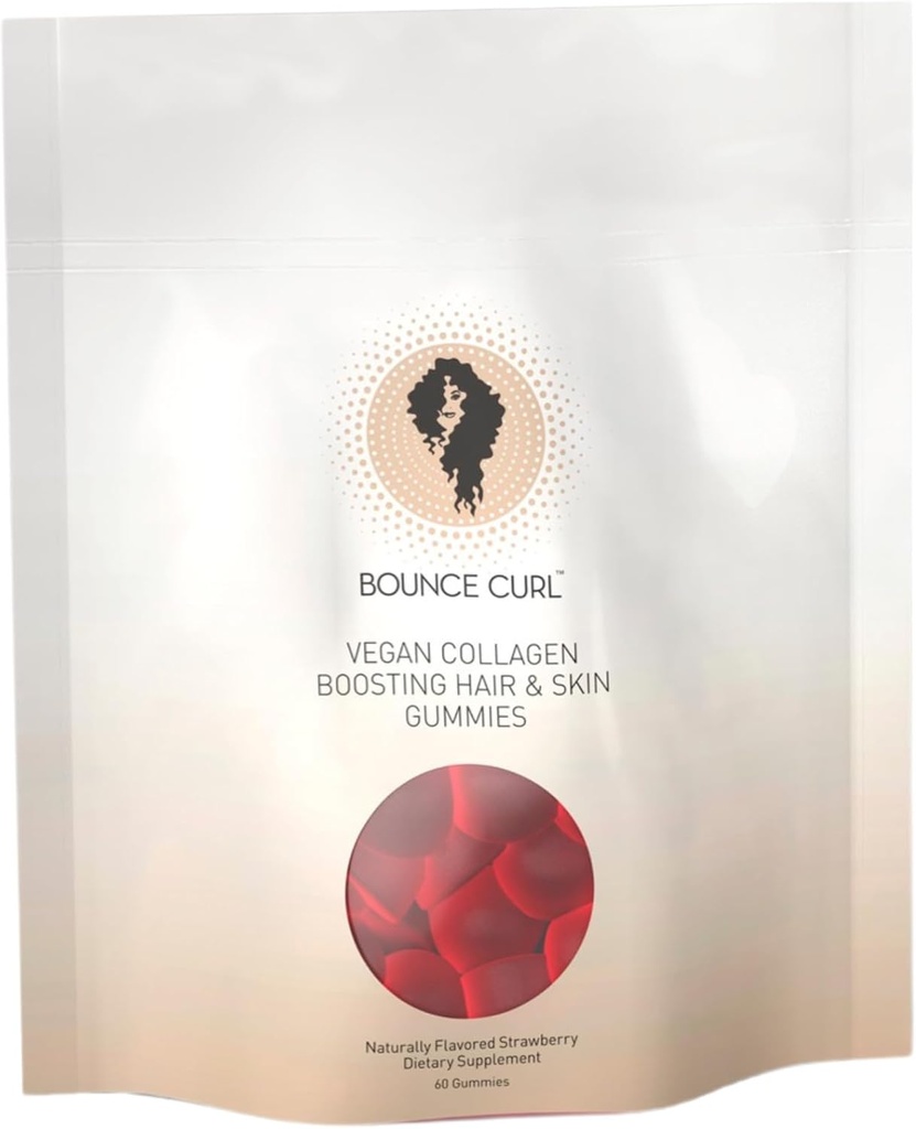 Bounce Curl Vegan Collagen Boosting Hair, Skin & Nails Gummis, 60 Erdbeergummis