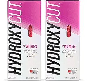 Hydroxycut +Frauen - 60 Rapid-Release Flüssigkeitskapseln, Packung mit 2 - Inklusive Biotin, Collagen, Folate & Iron