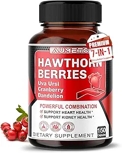 7 in 1 Ultra Hawthorn Berry mit Uva Ursi Dandelion Cranberry Apple Cider Essig - Herz, Kinney Health Support