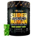 ALPHA LION Superhuman Extreme High Stim Pre Workout Powder, Beta Alanine, L-Taurine & 356mg Tri-Source Koffein für nachhaltige Energie, Nitric Oxide & Citrulline für Pumpe (21 Servings, Sour Gummy Bear)