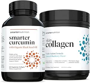 SMARTERNUTRITION Curcumin - Potenz und Absorption + Smarter Haut Collagen - Dreifache Aktionsformel für Vibrant, Gesunde Haut